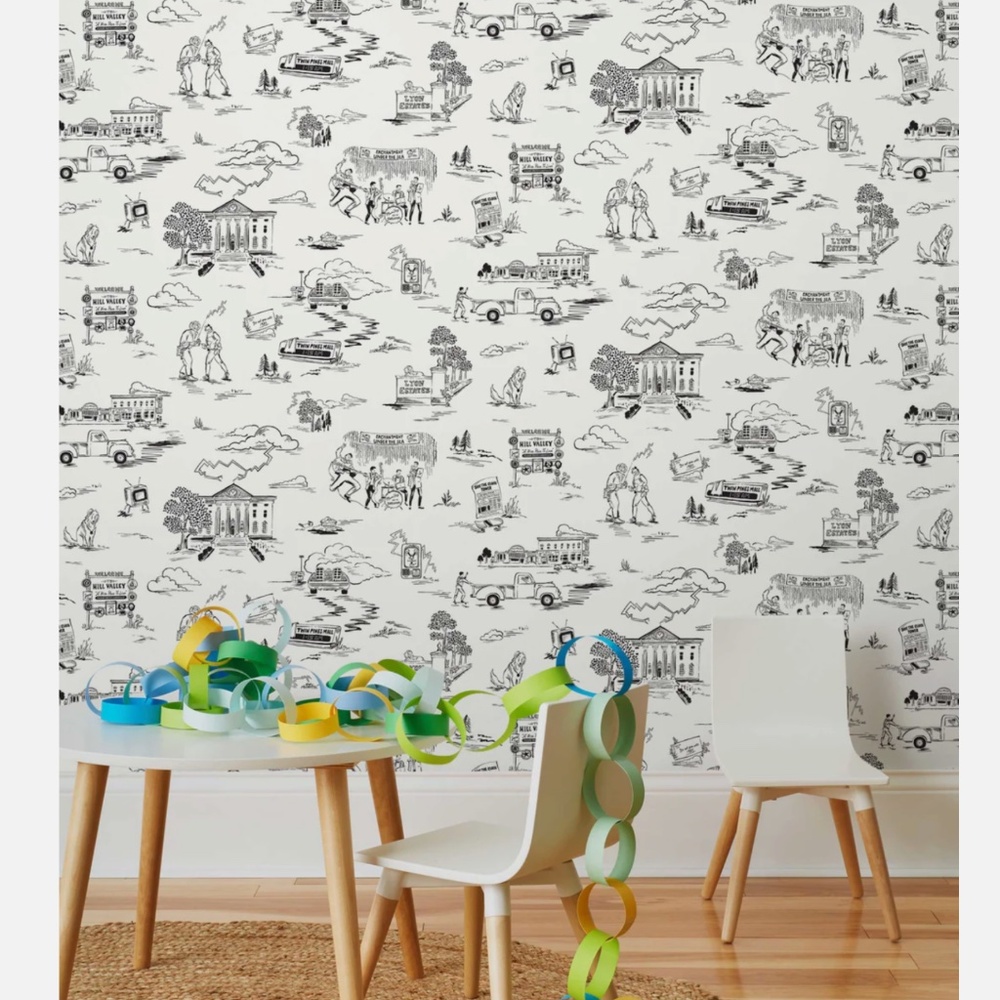 NWT Hygge & West Hill Valley Toile Wallpaper, 5 Double Rolls, Black & White